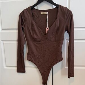 Brown Long Sleeve Bodysuit